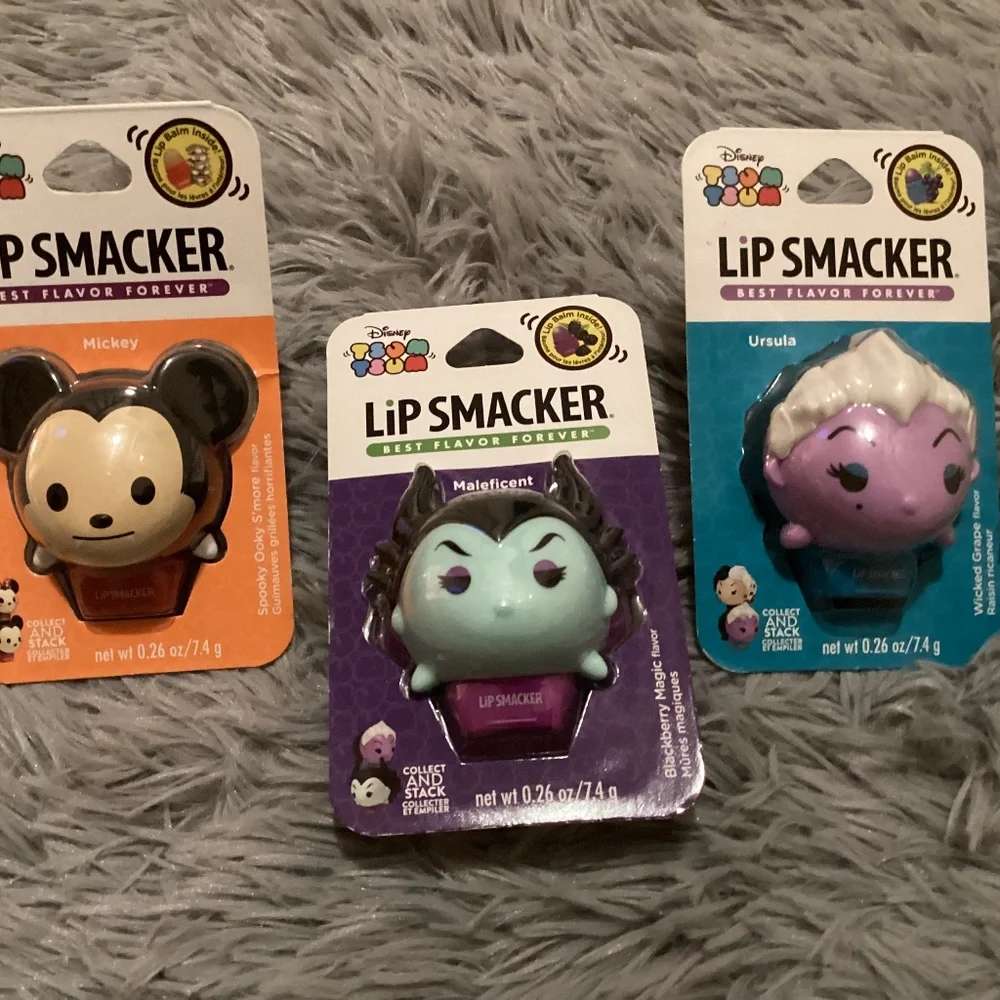 3 Disney Tsum Tsum Lip Smacker Bundle New